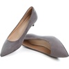 image:imageHee grand Womens Kitten Heels Pumps Classic Low Heel Slip On Closed Pointed Toe Pumps Office Work Dress Pump Shoes129grey14 Inch