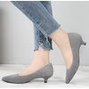 image:imageHee grand Womens Kitten Heels Pumps Classic Low Heel Slip On Closed Pointed Toe Pumps Office Work Dress Pump Shoes129grey14 Inch