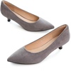 image:imageHee grand Womens Kitten Heels Pumps Classic Low Heel Slip On Closed Pointed Toe Pumps Office Work Dress Pump Shoes129grey14 Inch