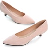 image:imageHee grand Womens Kitten Heels Pumps Classic Low Heel Slip On Closed Pointed Toe Pumps Office Work Dress Pump Shoes129pink14 Inch