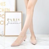 image:imageHee grand Womens Kitten Heels Pumps Classic Low Heel Slip On Closed Pointed Toe Pumps Office Work Dress Pump Shoes129pink14 Inch
