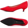 image:imageHee grand Womens Kitten Heels Pumps Classic Low Heel Slip On Closed Pointed Toe Pumps Office Work Dress Pump Shoes129red14 Inch