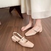 image:imageHee grand Womens Mary Jane Chunky Low Heels Closed Square Toe Ankle Strap Pumps Slingback SandalsNude Apricot