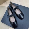 image:imageHee grand Womens Mary Jane Shoes Bowknot Square Toe Dress Shoes Comfortable Strap Ballet FlatsBlack