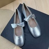 image:imageHee grand Womens Mary Jane Shoes Bowknot Square Toe Dress Shoes Comfortable Strap Ballet FlatsSilver