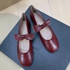 image:imageHee grand Womens Mary Jane Shoes Bowknot Square Toe Dress Shoes Comfortable Strap Ballet FlatsWine Red