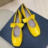 image:imageHee grand Womens Mary Jane Shoes Bowknot Square Toe Dress Shoes Comfortable Strap Ballet FlatsYellow