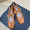 image:imageHee grand Womens Mary Jane Shoes Bowknot Square Toe Dress Shoes Comfortable Strap Ballet FlatsYellow Brown