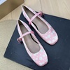 image:imageHee grand Womens Mary Jane Shoes Comfortable Square Toe Ankle Strap Ballet Flats Polka Dot Satin Dress ShoesPink