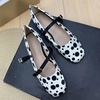 image:imageHee grand Womens Mary Jane Shoes Comfortable Square Toe Ankle Strap Ballet Flats Polka Dot Satin Dress ShoesWhite