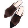 image:imageHee grand Womens Mules Bowknot Suede Comfortable Slip On Flats Closed Pointed Toe Backless Loafers Mules for Women003brownvelvet