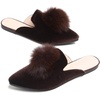 image:imageHee grand Womens Mules Bowknot Suede Comfortable Slip On Flats Closed Pointed Toe Backless Loafers Mules for Women003brownvelvet