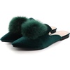 image:imageHee grand Womens Mules Bowknot Suede Comfortable Slip On Flats Closed Pointed Toe Backless Loafers Mules for Women003greenvelvet