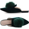 image:imageHee grand Womens Mules Bowknot Suede Comfortable Slip On Flats Closed Pointed Toe Backless Loafers Mules for Women003greenvelvet
