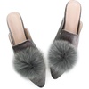 image:imageHee grand Womens Mules Bowknot Suede Comfortable Slip On Flats Closed Pointed Toe Backless Loafers Mules for Women003greyvelvet