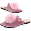 image:imageHee grand Womens Mules Bowknot Suede Comfortable Slip On Flats Closed Pointed Toe Backless Loafers Mules for Women003pinkvelvet