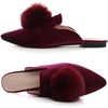 image:imageHee grand Womens Mules Bowknot Suede Comfortable Slip On Flats Closed Pointed Toe Backless Loafers Mules for Women003redvelvet