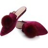 image:imageHee grand Womens Mules Bowknot Suede Comfortable Slip On Flats Closed Pointed Toe Backless Loafers Mules for Women003redvelvet