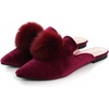 image:imageHee grand Womens Mules Bowknot Suede Comfortable Slip On Flats Closed Pointed Toe Backless Loafers Mules for Women003redvelvet