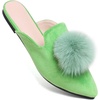 image:imageHee grand Womens Mules Bowknot Suede Comfortable Slip On Flats Closed Pointed Toe Backless Loafers Mules for Women003verdancyvelvet