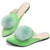 image:imageHee grand Womens Mules Bowknot Suede Comfortable Slip On Flats Closed Pointed Toe Backless Loafers Mules for Women003verdancyvelvet
