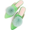 image:imageHee grand Womens Mules Bowknot Suede Comfortable Slip On Flats Closed Pointed Toe Backless Loafers Mules for Women003verdancyvelvet