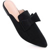 image:imageHee grand Womens Mules Bowknot Suede Comfortable Slip On Flats Closed Pointed Toe Backless Loafers Mules for Women004black