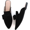 image:imageHee grand Womens Mules Bowknot Suede Comfortable Slip On Flats Closed Pointed Toe Backless Loafers Mules for Women004black