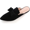 image:imageHee grand Womens Mules Bowknot Suede Comfortable Slip On Flats Closed Pointed Toe Backless Loafers Mules for Women004black