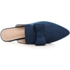 image:imageHee grand Womens Mules Bowknot Suede Comfortable Slip On Flats Closed Pointed Toe Backless Loafers Mules for Women004blue