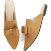 image:imageHee grand Womens Mules Bowknot Suede Comfortable Slip On Flats Closed Pointed Toe Backless Loafers Mules for Women004camel