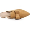 image:imageHee grand Womens Mules Bowknot Suede Comfortable Slip On Flats Closed Pointed Toe Backless Loafers Mules for Women004camel