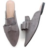 image:imageHee grand Womens Mules Bowknot Suede Comfortable Slip On Flats Closed Pointed Toe Backless Loafers Mules for Women004grey