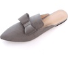 image:imageHee grand Womens Mules Bowknot Suede Comfortable Slip On Flats Closed Pointed Toe Backless Loafers Mules for Women004grey