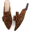 image:imageHee grand Womens Mules Bowknot Suede Comfortable Slip On Flats Closed Pointed Toe Backless Loafers Mules for Women004leopard Brown