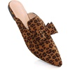 image:imageHee grand Womens Mules Bowknot Suede Comfortable Slip On Flats Closed Pointed Toe Backless Loafers Mules for Women004leopard Brown