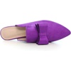 image:imageHee grand Womens Mules Bowknot Suede Comfortable Slip On Flats Closed Pointed Toe Backless Loafers Mules for Women004purple
