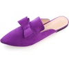 image:imageHee grand Womens Mules Bowknot Suede Comfortable Slip On Flats Closed Pointed Toe Backless Loafers Mules for Women004purple