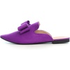 image:imageHee grand Womens Mules Bowknot Suede Comfortable Slip On Flats Closed Pointed Toe Backless Loafers Mules for Women004purple