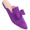 image:imageHee grand Womens Mules Bowknot Suede Comfortable Slip On Flats Closed Pointed Toe Backless Loafers Mules for Women004purple