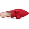 image:imageHee grand Womens Mules Bowknot Suede Comfortable Slip On Flats Closed Pointed Toe Backless Loafers Mules for Women004red