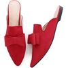 image:imageHee grand Womens Mules Bowknot Suede Comfortable Slip On Flats Closed Pointed Toe Backless Loafers Mules for Women004red