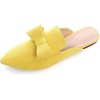 image:imageHee grand Womens Mules Bowknot Suede Comfortable Slip On Flats Closed Pointed Toe Backless Loafers Mules for Women004yellow