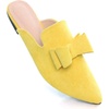 image:imageHee grand Womens Mules Bowknot Suede Comfortable Slip On Flats Closed Pointed Toe Backless Loafers Mules for Women004yellow