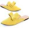 image:imageHee grand Womens Mules Bowknot Suede Comfortable Slip On Flats Closed Pointed Toe Backless Loafers Mules for Women004yellow