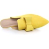 image:imageHee grand Womens Mules Bowknot Suede Comfortable Slip On Flats Closed Pointed Toe Backless Loafers Mules for Women004yellow