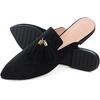 image:imageHee grand Womens Mules Bowknot Suede Comfortable Slip On Flats Closed Pointed Toe Backless Loafers Mules for Women005black