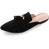 image:imageHee grand Womens Mules Bowknot Suede Comfortable Slip On Flats Closed Pointed Toe Backless Loafers Mules for Women005black