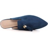 image:imageHee grand Womens Mules Bowknot Suede Comfortable Slip On Flats Closed Pointed Toe Backless Loafers Mules for Women005blue
