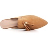 image:imageHee grand Womens Mules Bowknot Suede Comfortable Slip On Flats Closed Pointed Toe Backless Loafers Mules for Women005camel